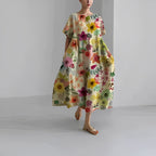 Simone | Casual Bloemen Midi Jurk
