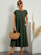MAXINE | VLOEIENDE ELEGANTE TIMELOZE MIDI JURK