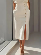 Dalia | Elegante Midi-jurk met Zijslit