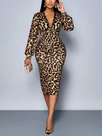Francine™ Elegante Luipaard Jurk