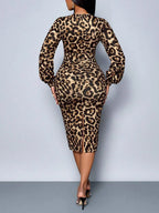 Francine™ Elegante Luipaard Jurk