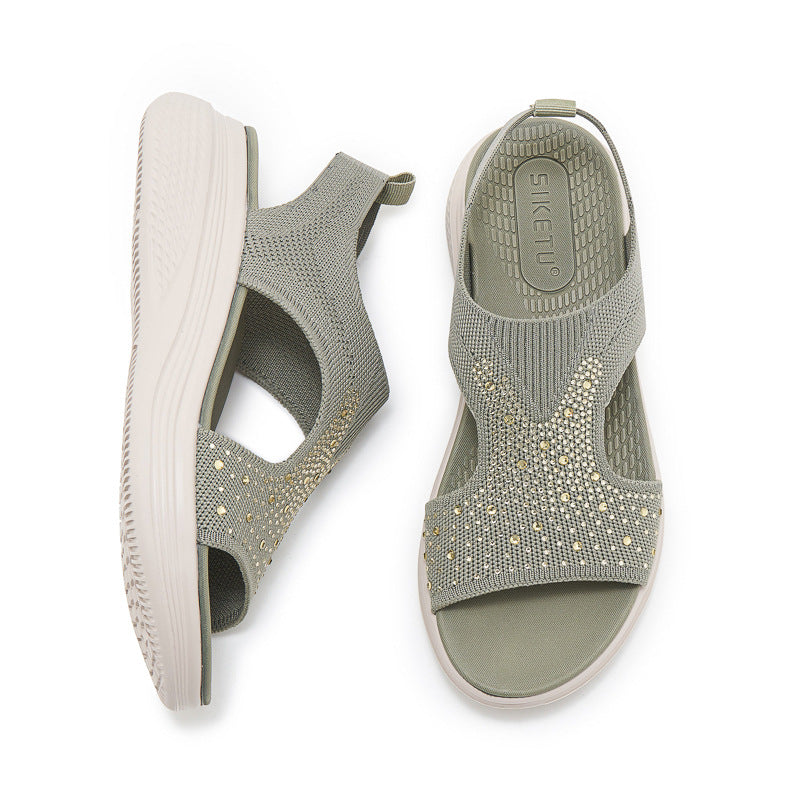 STELLA | RHINESTONE GEVOERDE ORTHOPEDISCHE SANDALEN