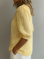 Alyssa | Elegante Geborduurde Bloes