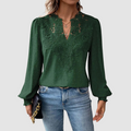 Sondra™ Luxe Kant Blouse met V-Hals