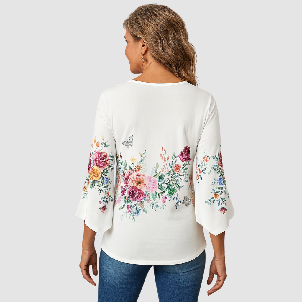 Eva™ Tijdloze ademende bloemenblouse