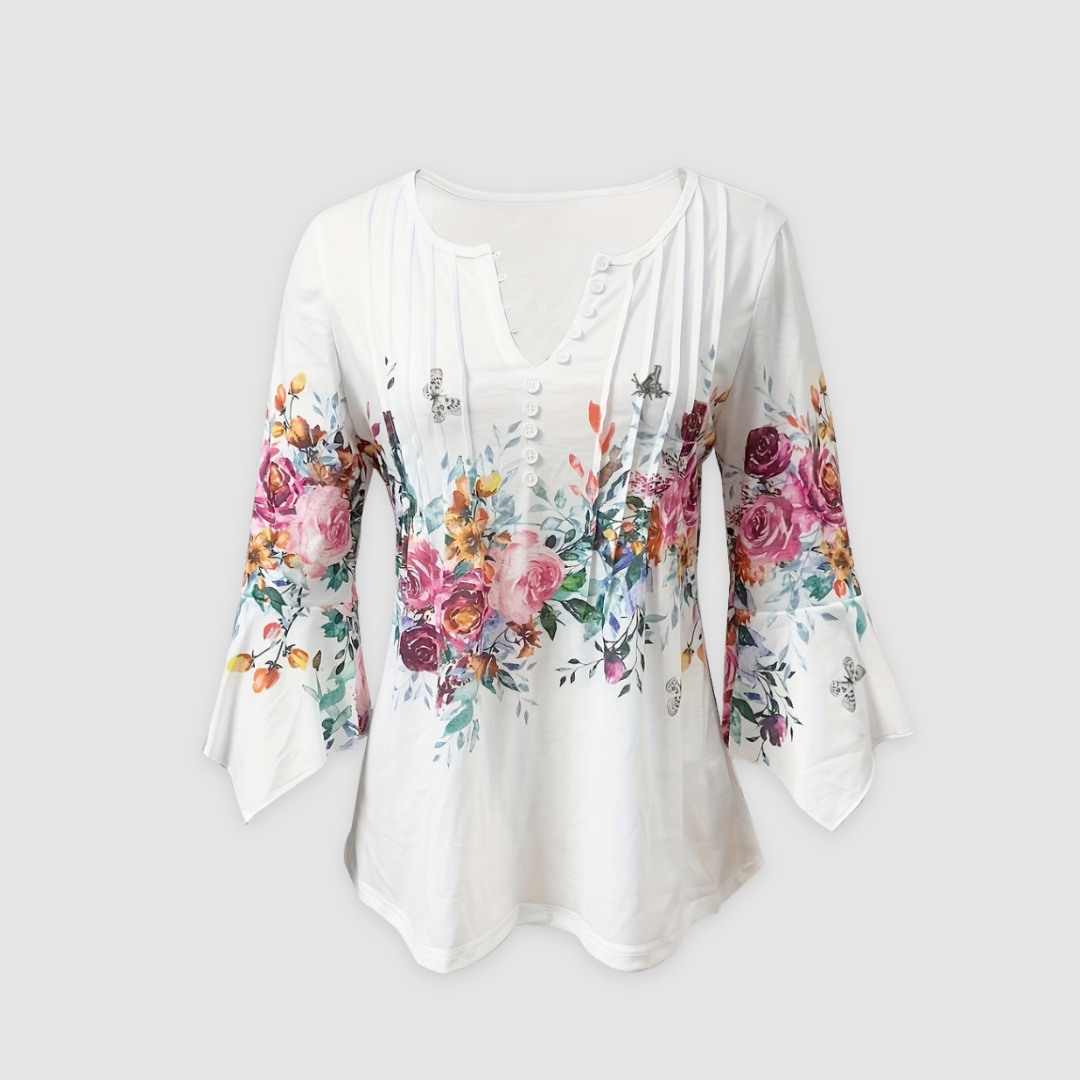 Eva™ Tijdloze ademende bloemenblouse