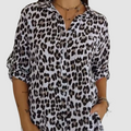 Casey™ Stijlvolle Luipaardprint Blouse