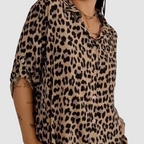 Casey™ Stijlvolle Luipaardprint Blouse