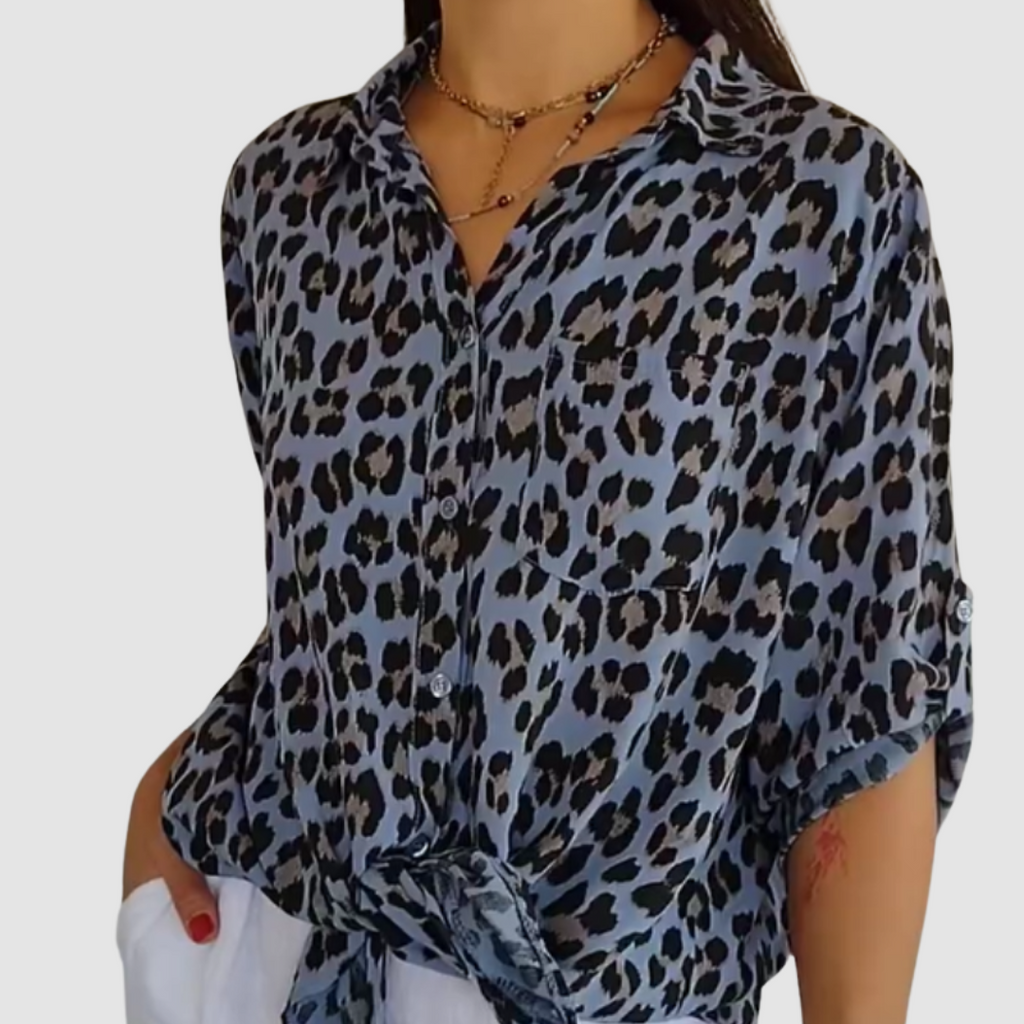 Casey™ Stijlvolle Luipaardprint Blouse