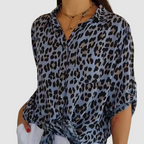 Casey™ Stijlvolle Luipaardprint Blouse