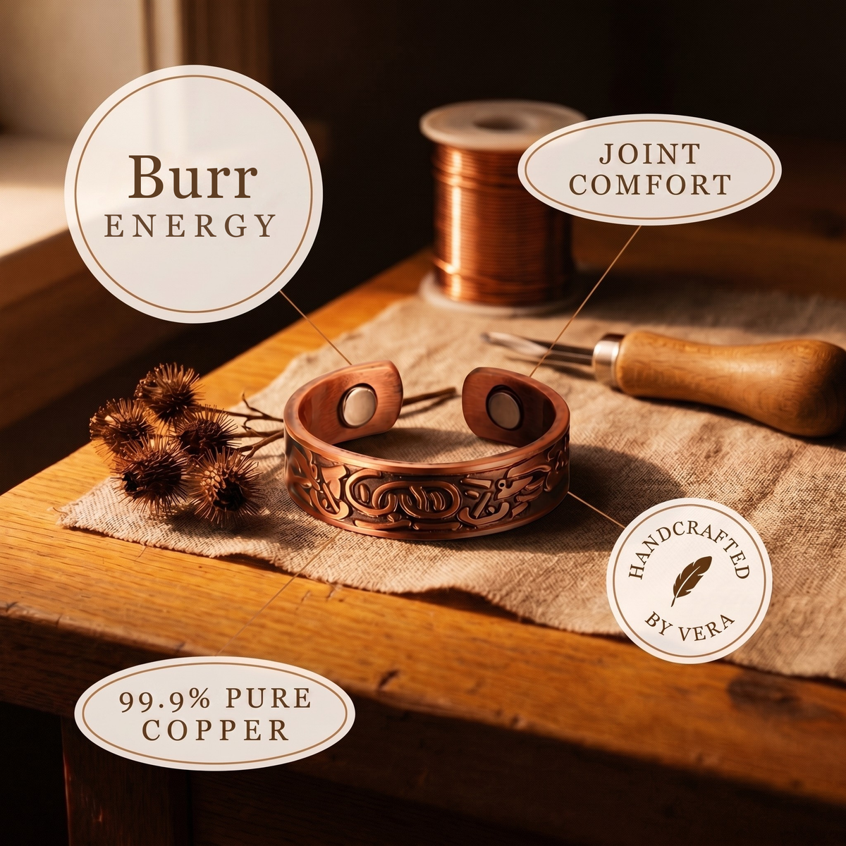 Vera's Burr Koperen Ring