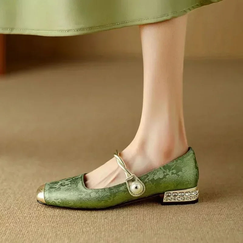Cecile | Vintage Gevlochten Parelschoenen