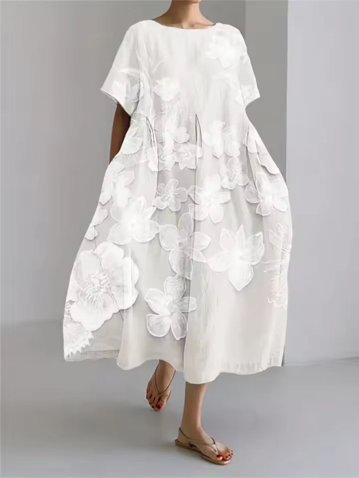 Amanda | Elegante Ronde Hals Losse Jurk