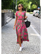 Eva | Elegante V-hals Vloeiende Midi-jurk