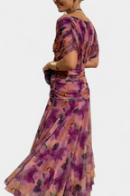 PENELOPE | LANGE FLORAL V-HALS JURK