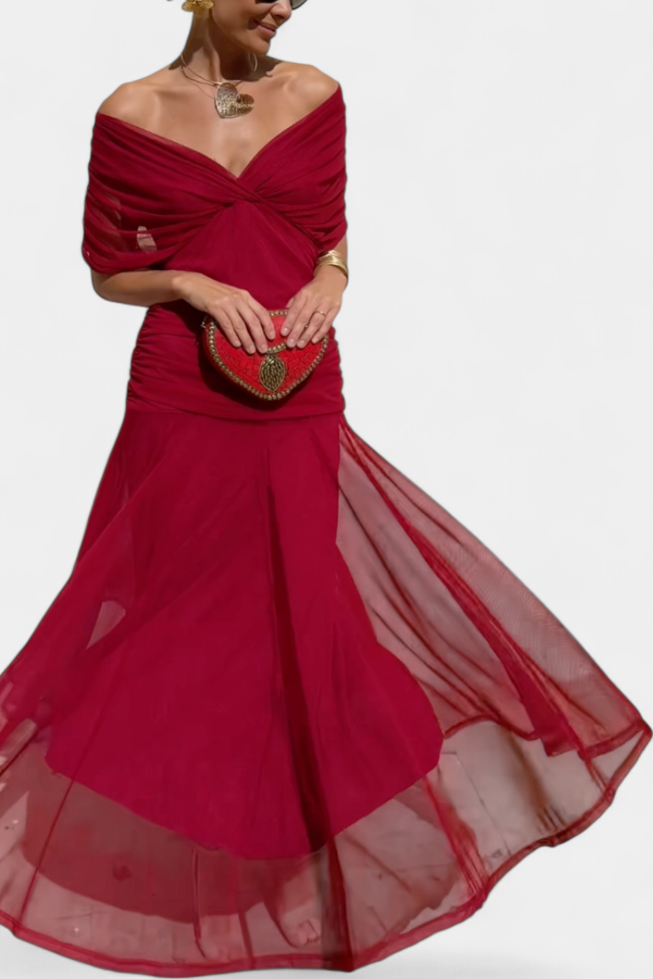 PENELOPE | LANGE FLORAL V-HALS JURK
