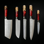 Japanse Damascus Nakama Shinku 5-delige Chef's Messenset – Precisiebladen