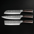 Japanse gehamerde Damascus koksmesset – 3-delige set