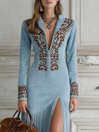 Maribel | Elegante Franje Maxi Jurk