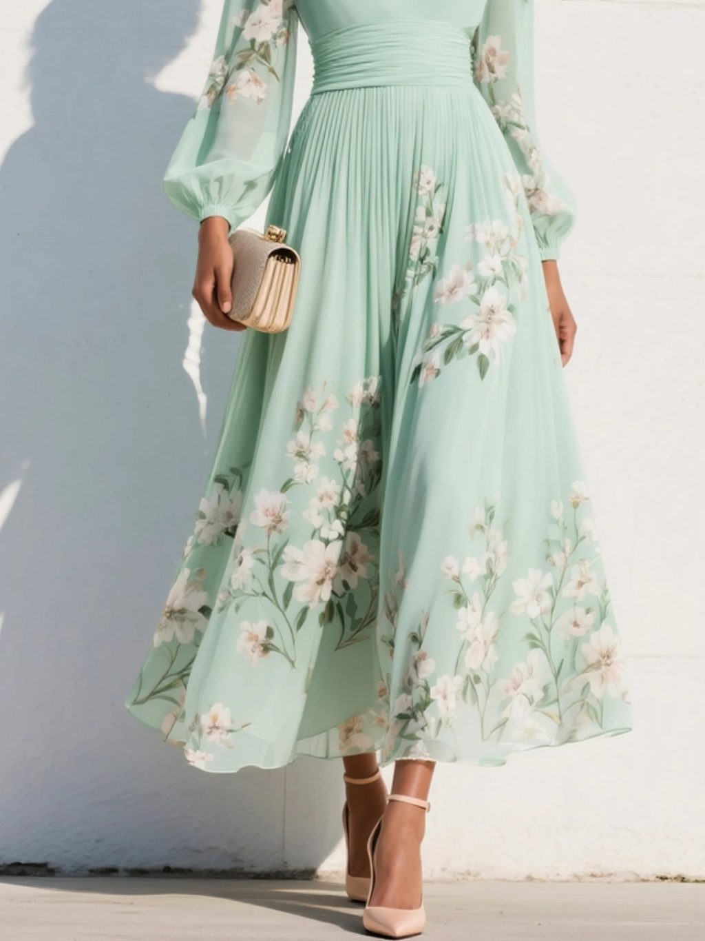 Odelia™ Bloemige Midi-Jurk
