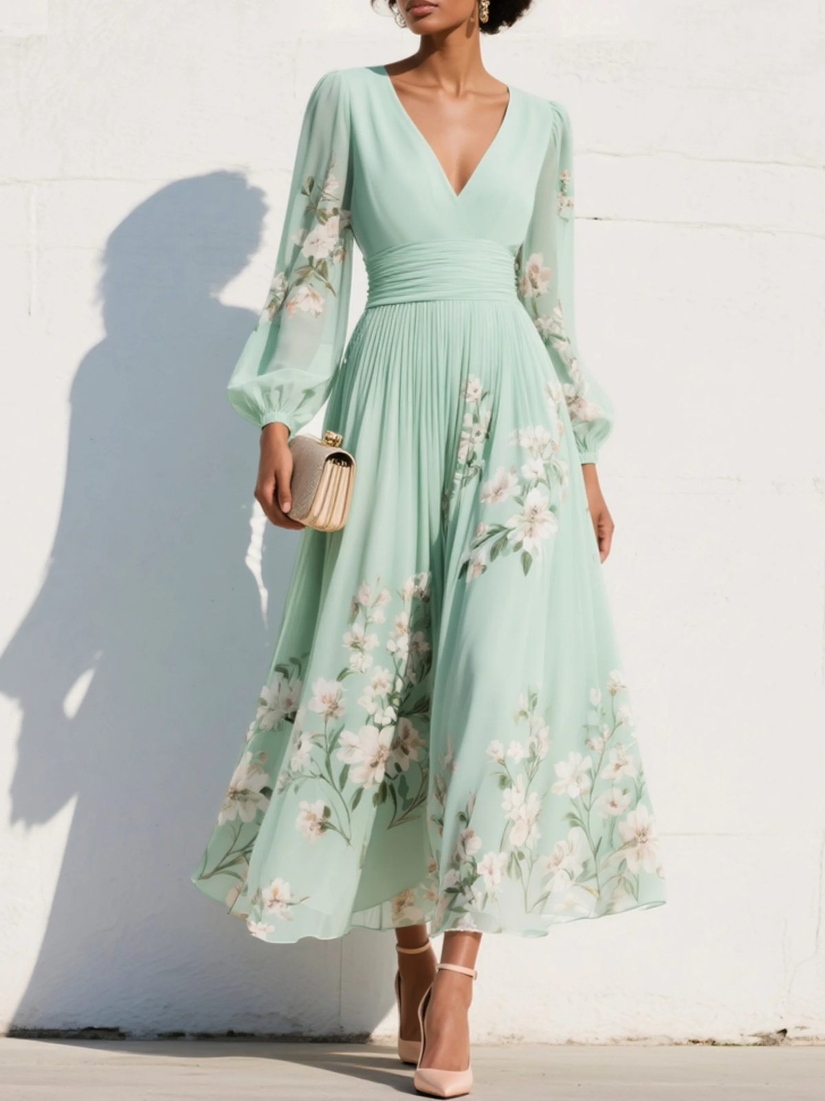 Odelia™ Bloemige Midi-Jurk