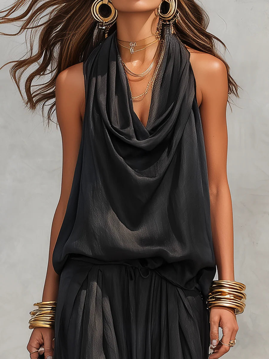 Eleanor | Gedrapeerde Mouwloze Tweedelige Set