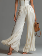 CLAIRE | WIT PLISSE CHIFFON JUMPSUIT