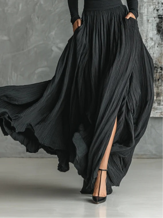Cybele™ Zwarte Coltrui & Plissé Rok Set