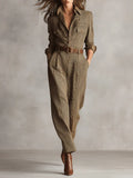 Rowena™ Bruin Tweed Ruit Utility Jumpsuit
