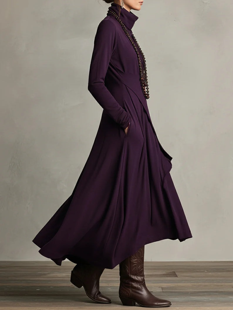 Sierra | Elegante Maxi Jurk met Hoge Hals