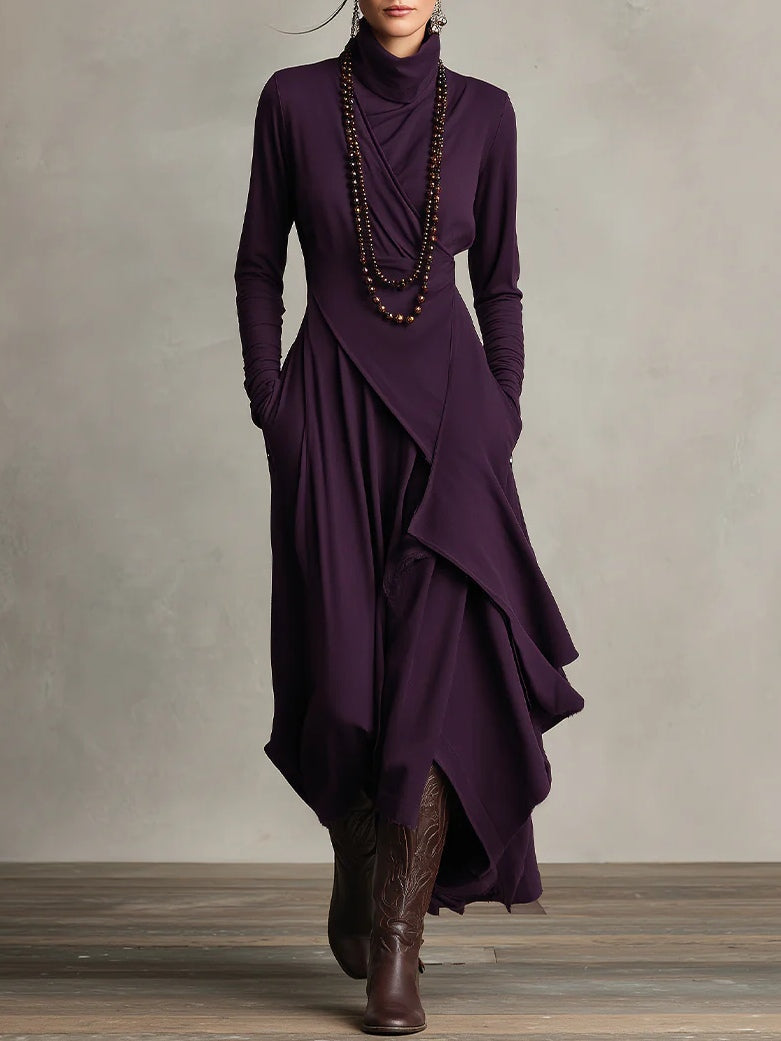 Sierra | Elegante Maxi Jurk met Hoge Hals