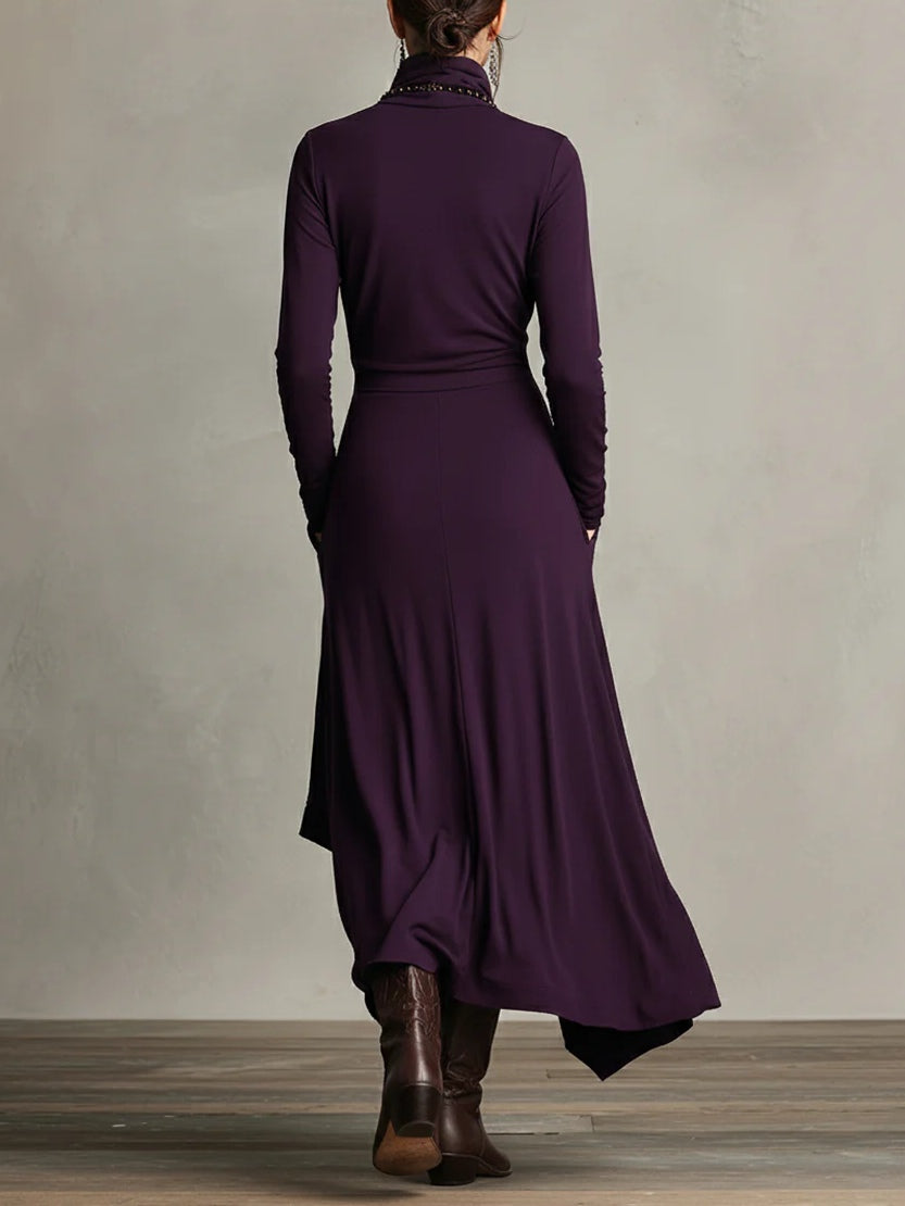 Sierra | Elegante Maxi Jurk met Hoge Hals