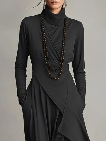 Sierra | Elegante Maxi Jurk met Hoge Hals