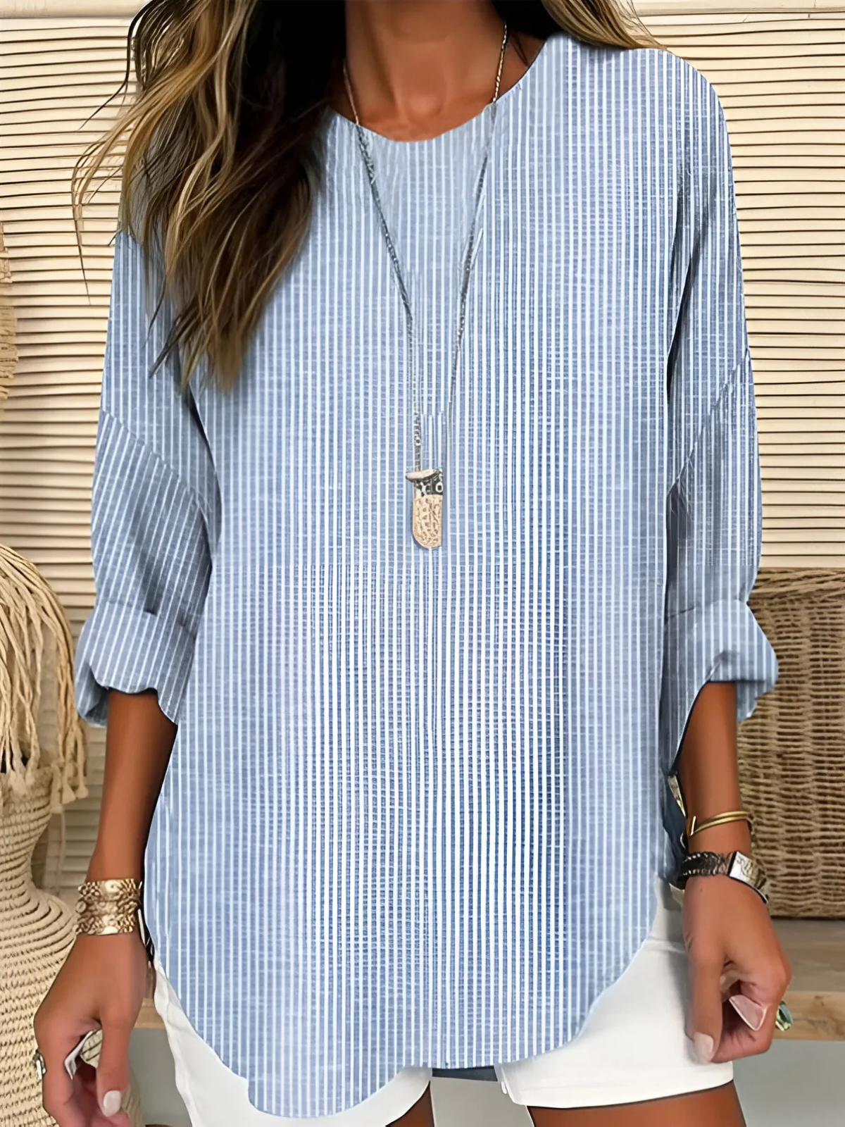 Madison | Klassieke Gestreepte Dagelijkse Blouse