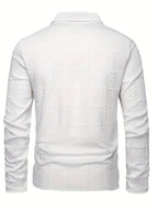 Calvin | Textured Long-Sleeve Polo Shirt