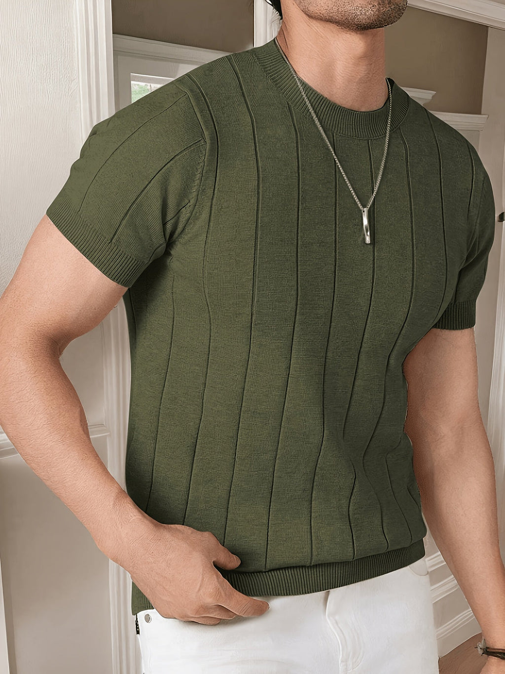Landon | Geribbelde Korte Mouwen Top
