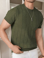 Landon | Geribbelde Korte Mouwen Top