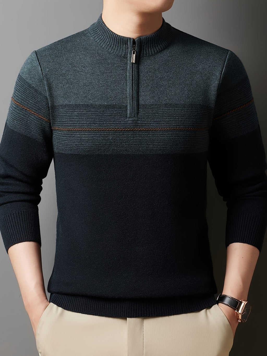 Gerard | Verfijnde Zip-Neck Trui