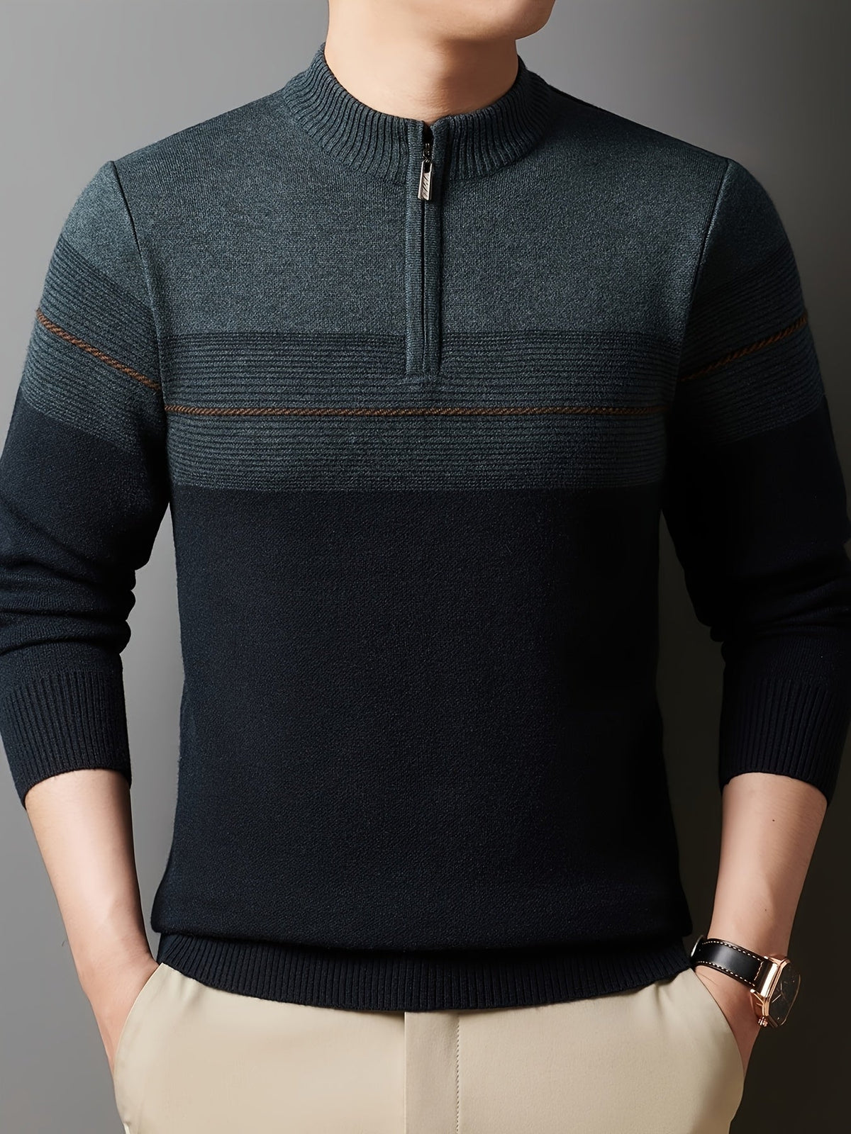 Gerard | Verfijnde Zip-Neck Trui