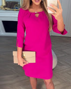 SABRINA | ELEGANTE CUTOUT DETAILS MIDI JURK