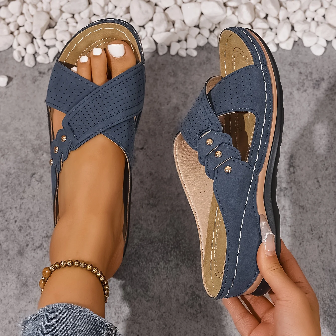 Marlene | Gevoerde Comfort Wedge Sandalen