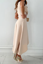 Isabella | Mouwloze Wikkel Maxi Jurk