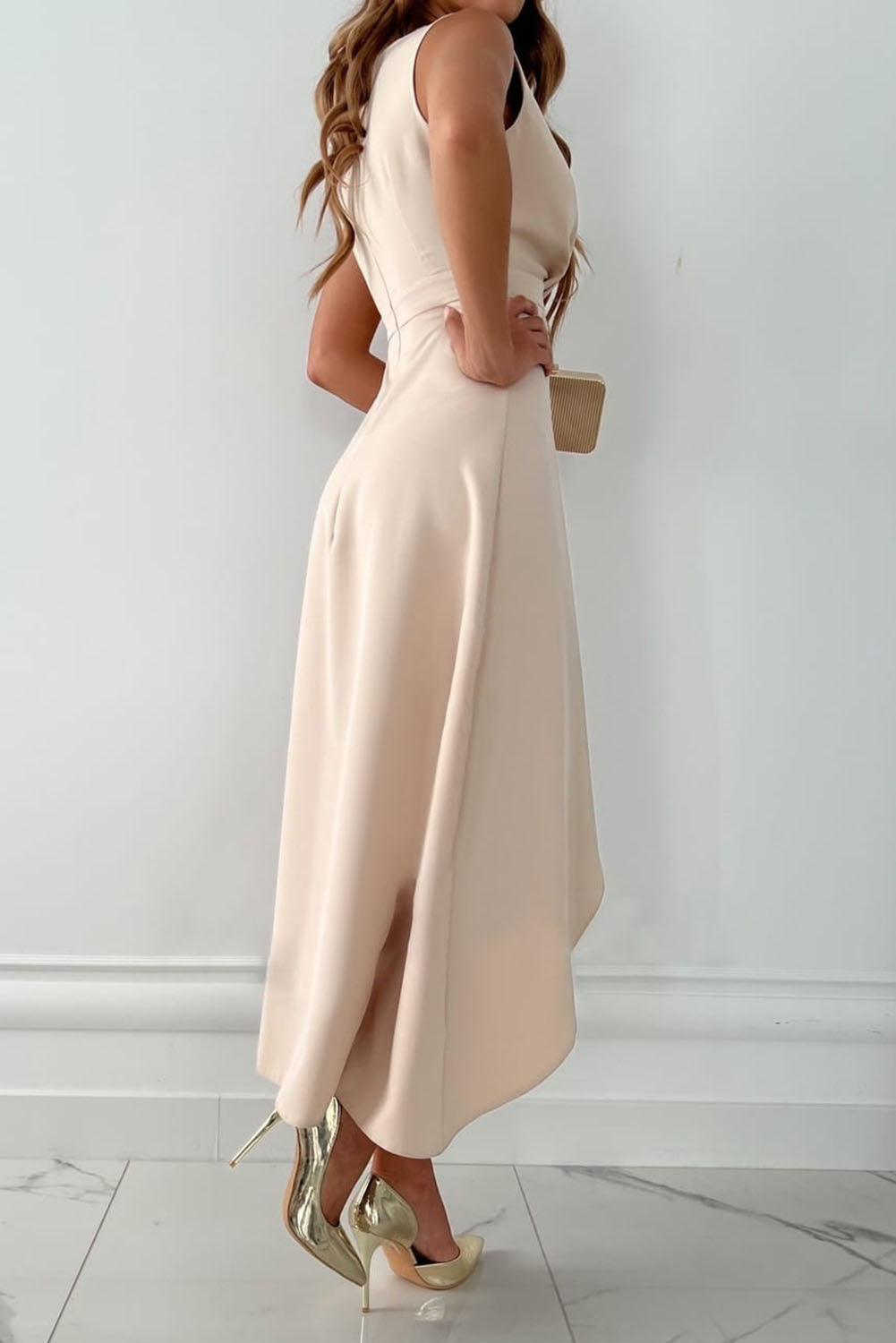 Isabella | Mouwloze Wikkel Maxi Jurk