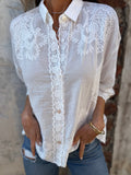 MARGOT | WITTE KANT GEBOUDE KNOPBLUSE