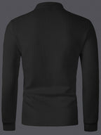 Maxwell | Textured Long Sleeve Polo Shirt
