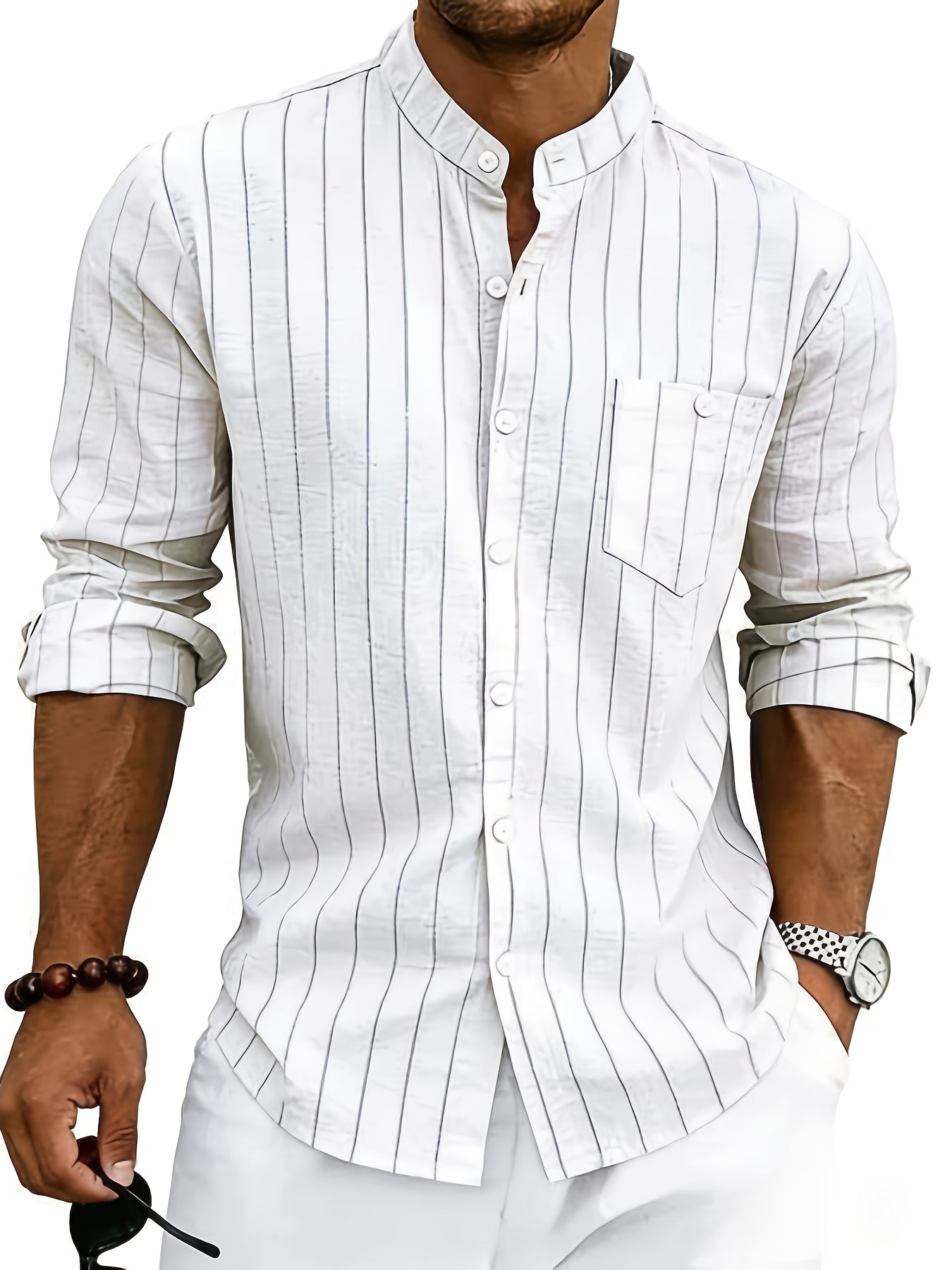 Callum | Verfijnde Gestreepte Overhemd met Knopen