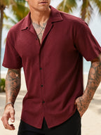 Elias | Textured Camp-Collar Shirt