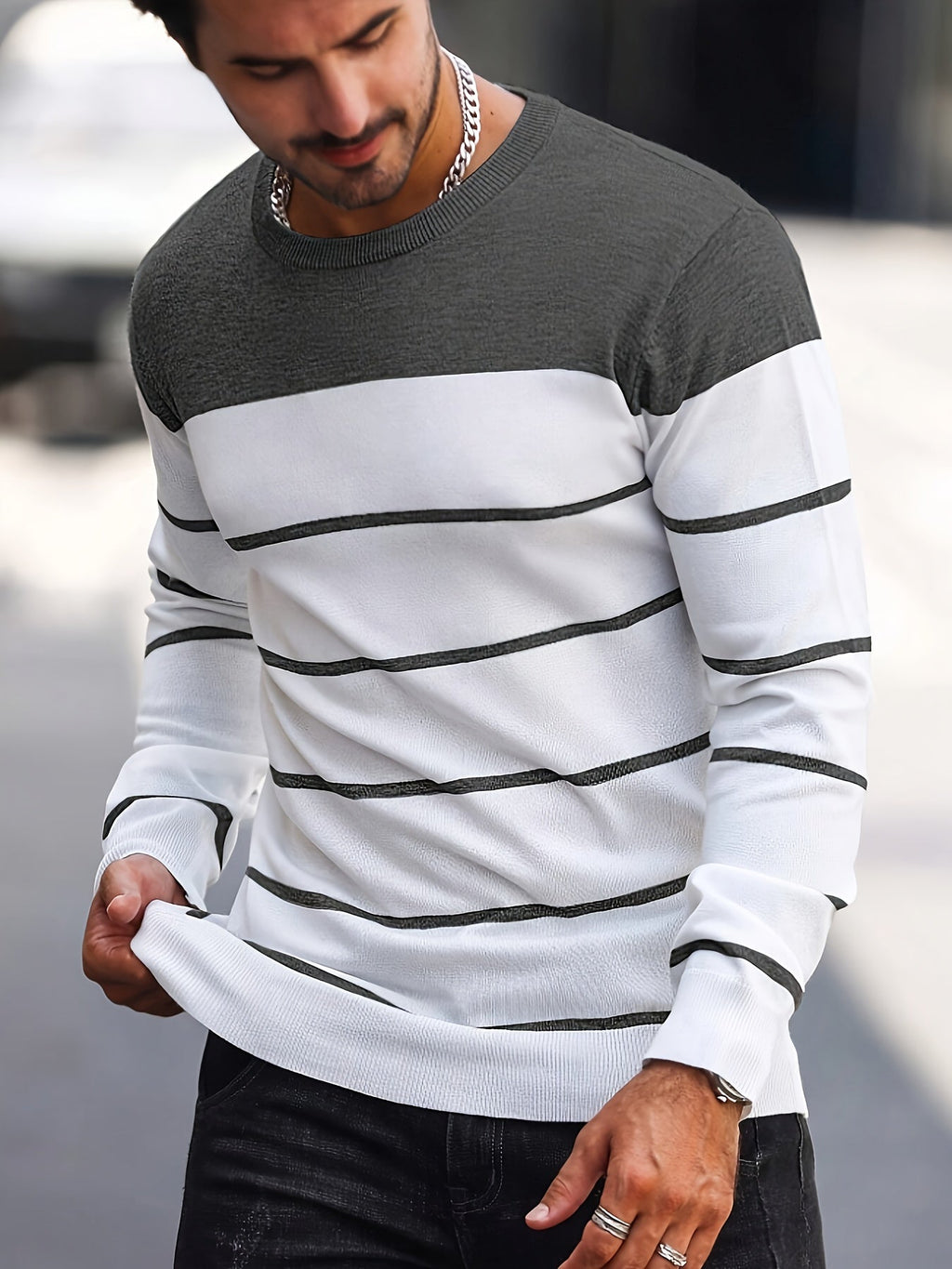 Bennington | Klassieke Gestreepte Crewneck Trui
