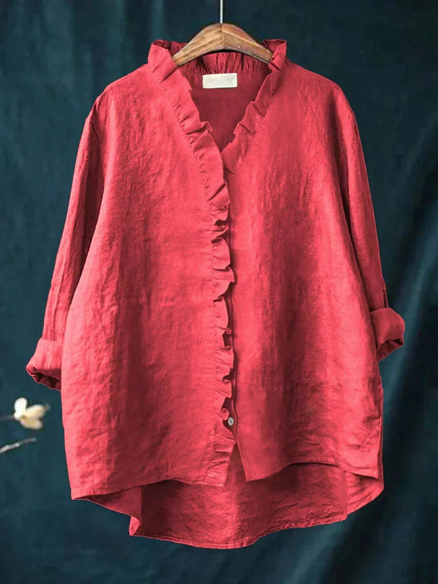 Eliza | Casual Ruffle V-Hals Blouse