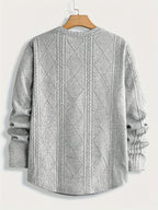 Bryce | Getextureerde Ronde Hals Lange Mouwen Top